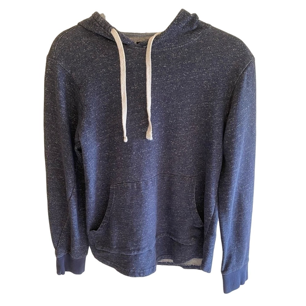 Seven Souls New York Blue‎ Hooded Hand-Warming Pouch Pullover Sweatshirt Size S